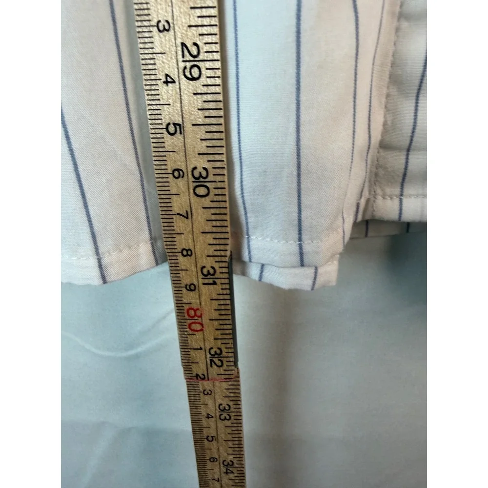Abercrombie Kids White Blue Striped Short Sleeve Button Front Shirt Dress 13/14
